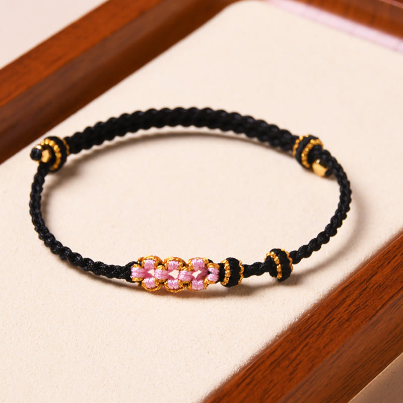 KarmaRipple's Handmade Peach Blossom Protection Woven Rope Bracelet p19