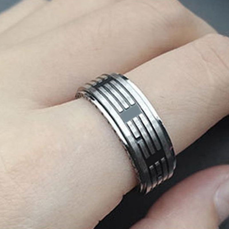 KarmaRipple's Bagua Yin Yang Titanium Steel Balance Rotatable Ring p5