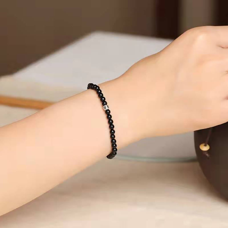 KarmaRipple's Authentic Black Obsidian Smoky Quartz Purification Strength Bracelet p6