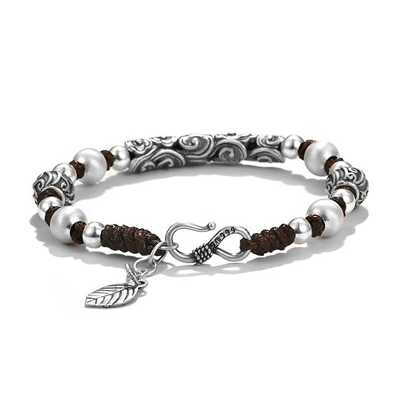 KarmaRipple's Tibet Handmade Bronze 999 Sterling Silver Auspicious Cloud Wealth String Bracelet p12