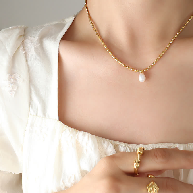 KarmaRipple's Pearl Bead Peace Pendant Necklace p4