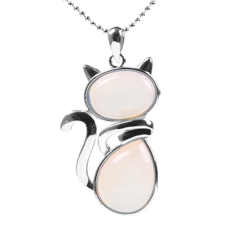KarmaRipple's Cat Pattern Authentic Gemstone Protection Pendant Necklace p6