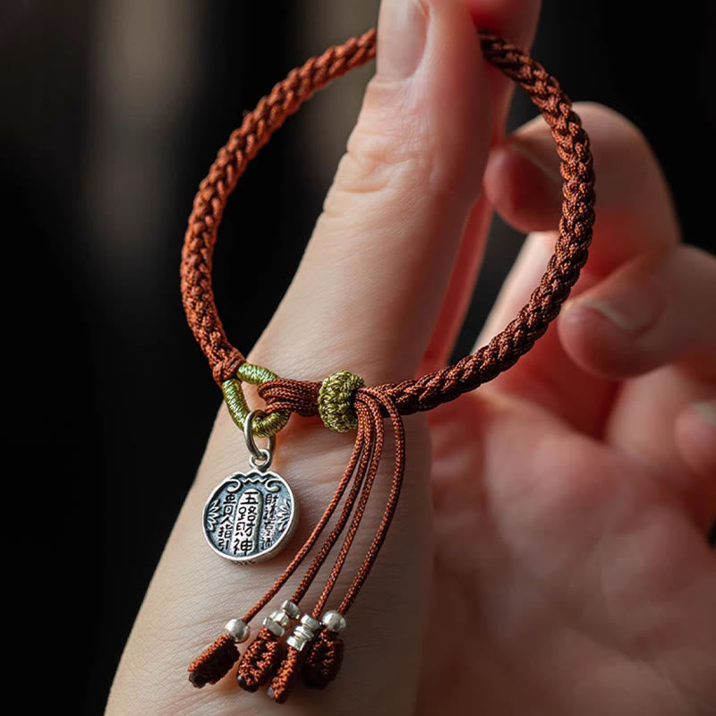 KarmaRipple's Handmade 925 Sterling Silver Five Directions Gods of Wealth Fortune Protection String Braid Bracelet p3