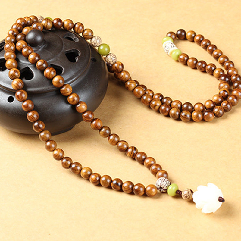 KarmaRipple's Tibetan Rosewood Lotus Mala Protection Calm Pendant Bracelet p3