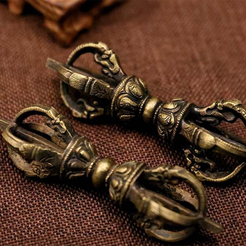 KarmaRipple's Handmade Nepal Five Prong Three Prong Vajra Dorje Strength Bronze Decoration p7