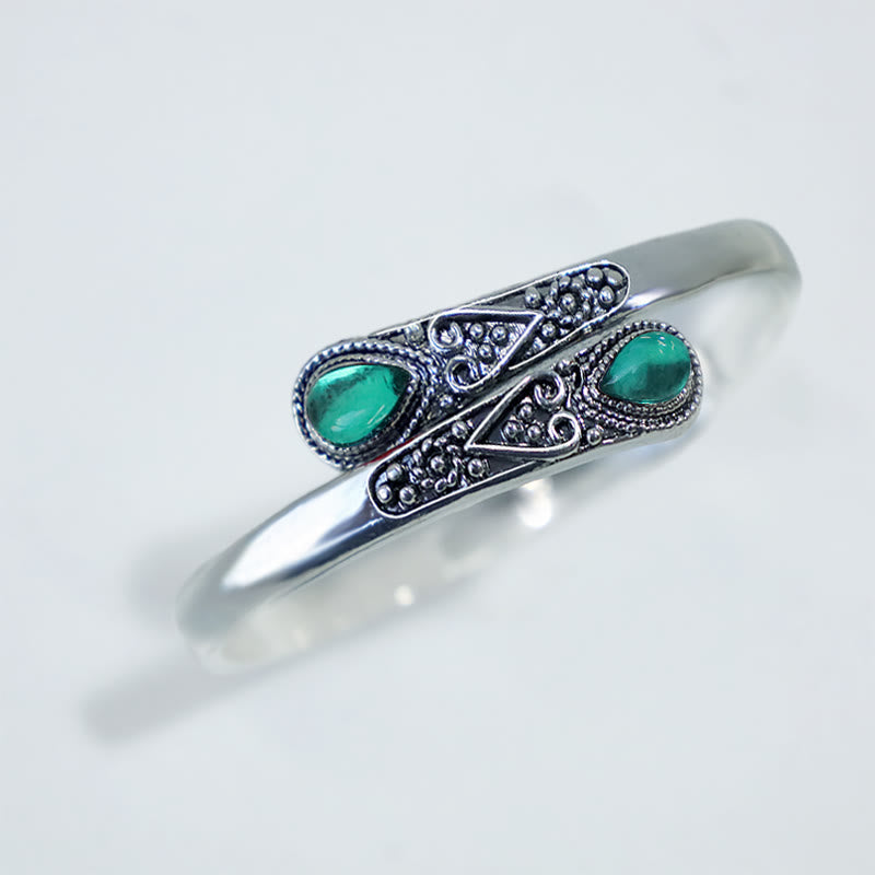 KarmaRipple's Zircon Water Drop Pattern Balancing Cuff Bracelet Bangle p6