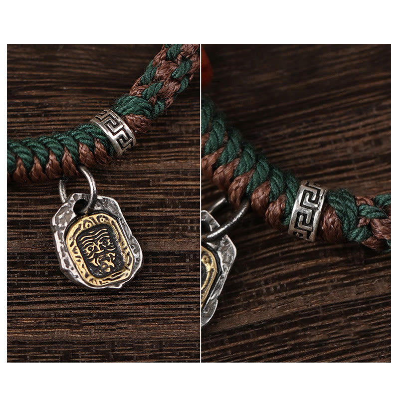 KarmaRipple's Handmade Tibetan Silver 925 Sterling Silver Zakiram Goddess of Wealth Camel Bone Protection Woven Bracelet p15
