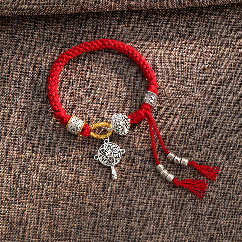 KarmaRipple's Handmade Tibetan Om Mani Padme Hum Fu Character Fortune Fortune Woven Bracelet p16