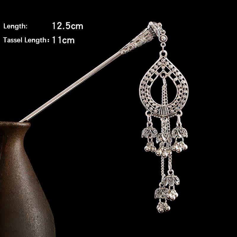 KarmaRipple's Water Drop Lily of the Valley Flowers Tassels Confidence Hairpin p30