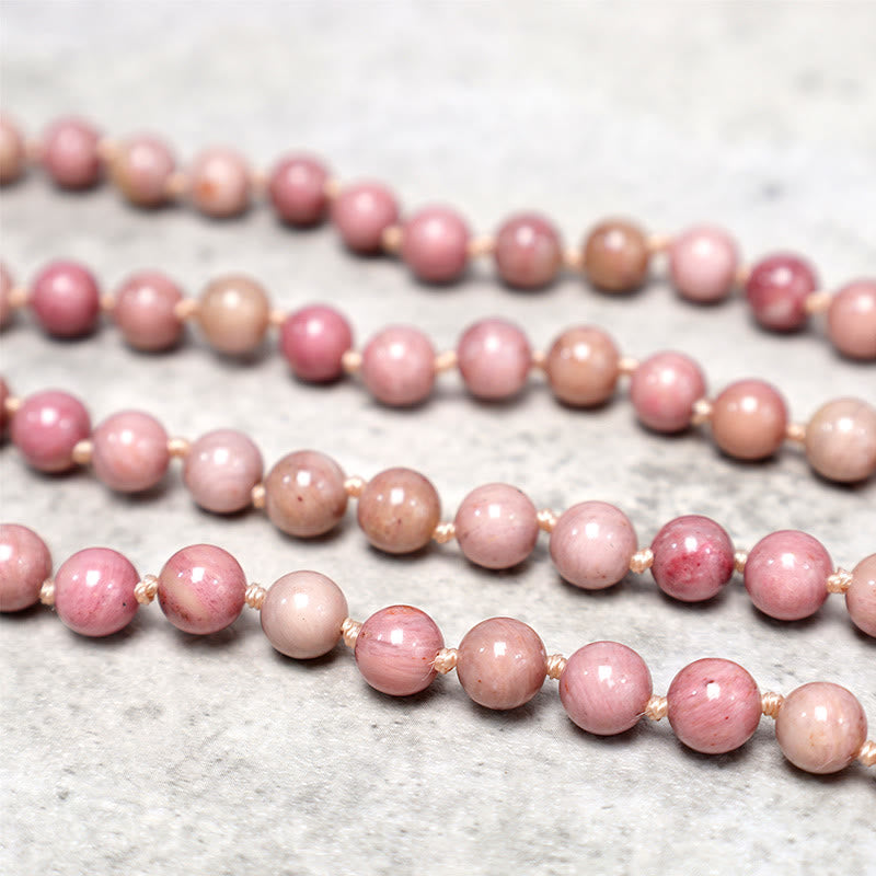KarmaRipple's 108 Mala Rhodonite Beadwork Yoga Meditation Prayer Beadwork Bracelet p5