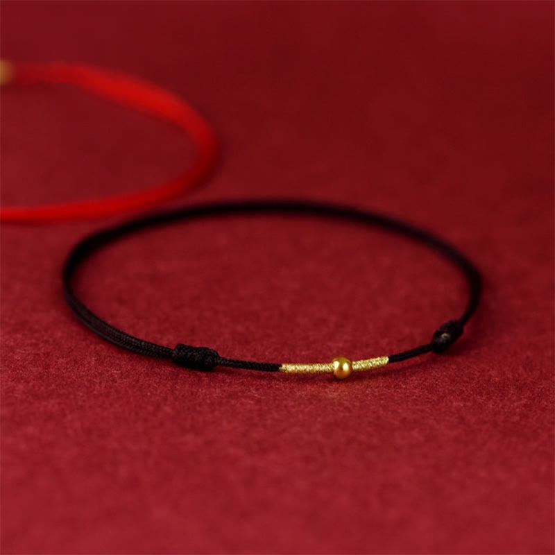 KarmaRipple's 925 Sterling Silver Golden Bead Protection Woven Rope Bracelet Anklet p13