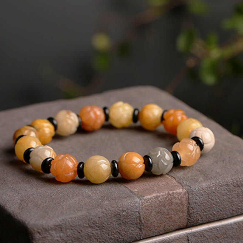 KarmaRipple's Golden Silk Jade Lotus Wealth Fortune Bracelet p8