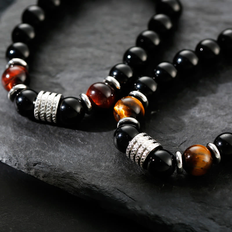 KarmaRipple's Authentic Black Obsidian Tiger Eye Strength Fulfillment Bracelet p7