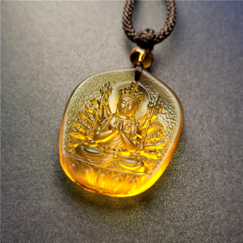 KarmaRipple's Chinese Zodiac Natal Buddha Blessing Liuli Gemstone Compassion Pendant Necklace p3