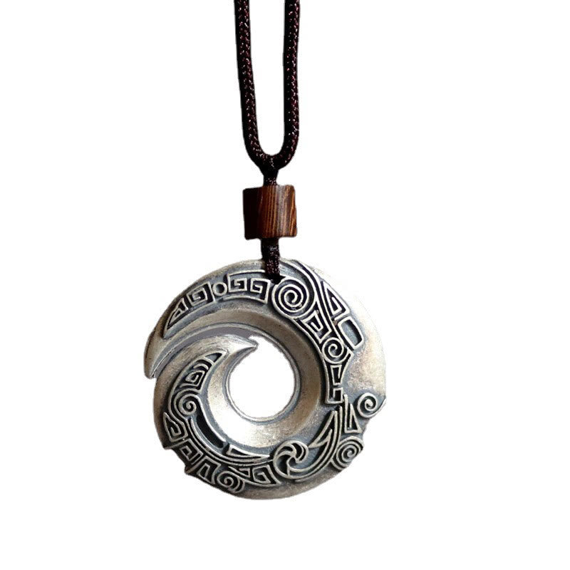 KarmaRipple's One's Fortune Improves Design Pattern Bronze Fortune Pendant Necklace p6