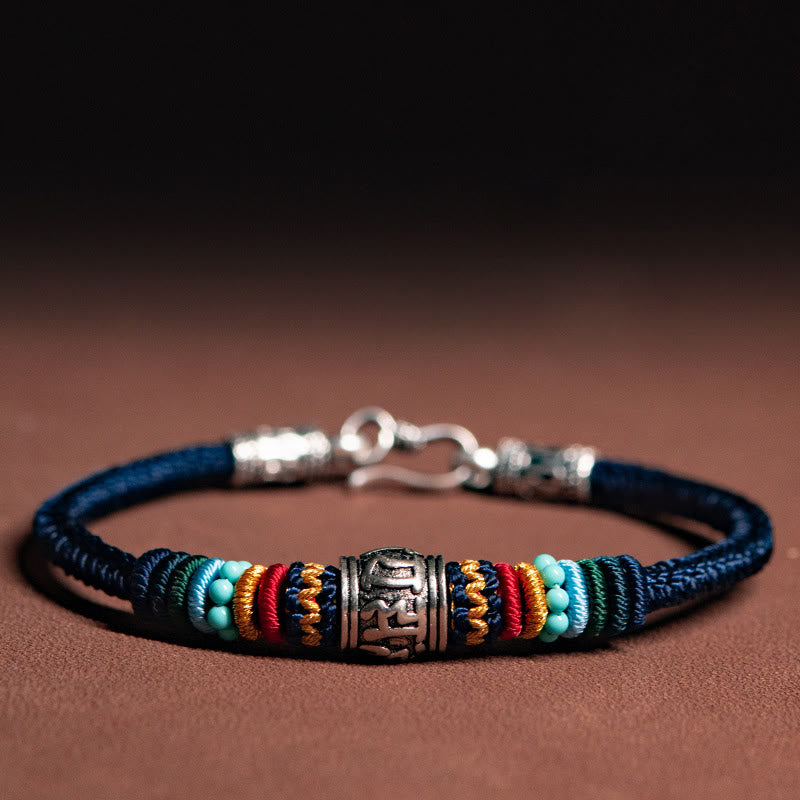 KarmaRipple's Handmade 925 Sterling Silver Tibetan Om Mani Padme Hum Purity Woven Bracelet p28