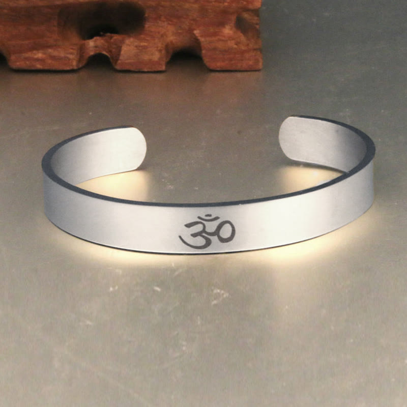KarmaRipple's Tibetan OM Symbol Mindfulness Cuff Bracelet Bangle p4