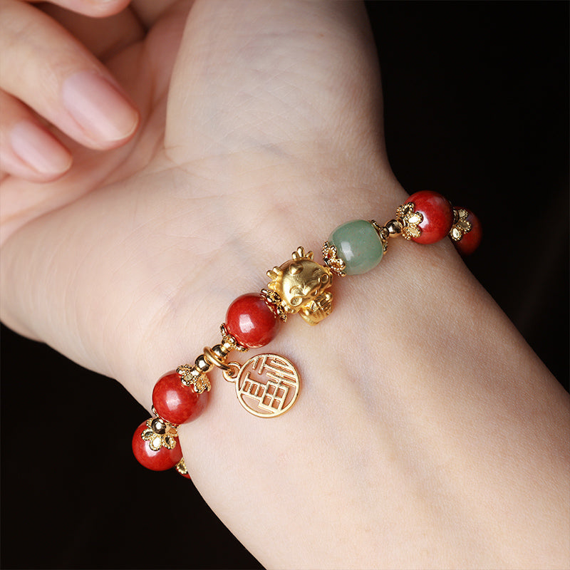KarmaRipple's Year of the Dragon Authentic Cinnabar Fu Character Talisman Blessing Bracelet p4