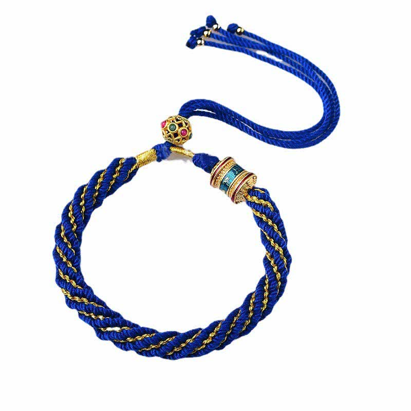 KarmaRipple's Tibetan Handmade Fortune Thangka Prayer Wheel Talisman Weave String Bracelet p20