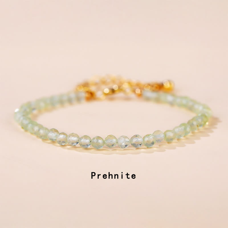KarmaRipple's Strawberry Quartz Prehnite Peridot Lazurite Pink Gemstone Tourmaline Balancing Chain Bracelet p2