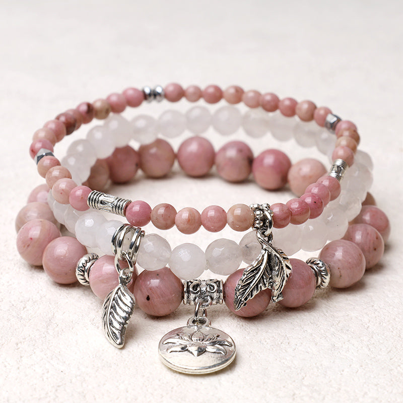 KarmaRipple's 3PCS Authentic Quartz Gemstone Beaded Balancing Energy Lotus Bracelet p3