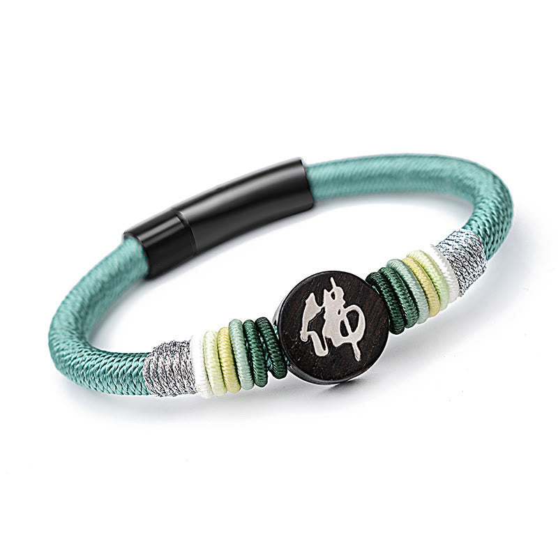 KarmaRipple's Buddha Character Ebony Handcrafted Rope Bracelet p36