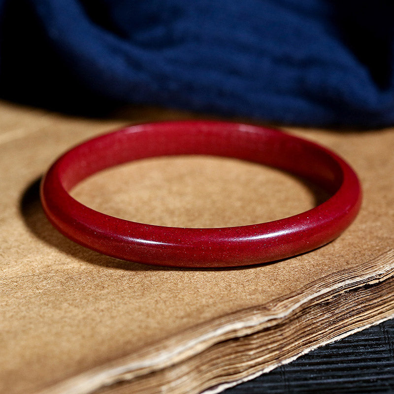 KarmaRipple's Cinnabar Heart Sutra Engraving Blessing Bangle Bracelet p4