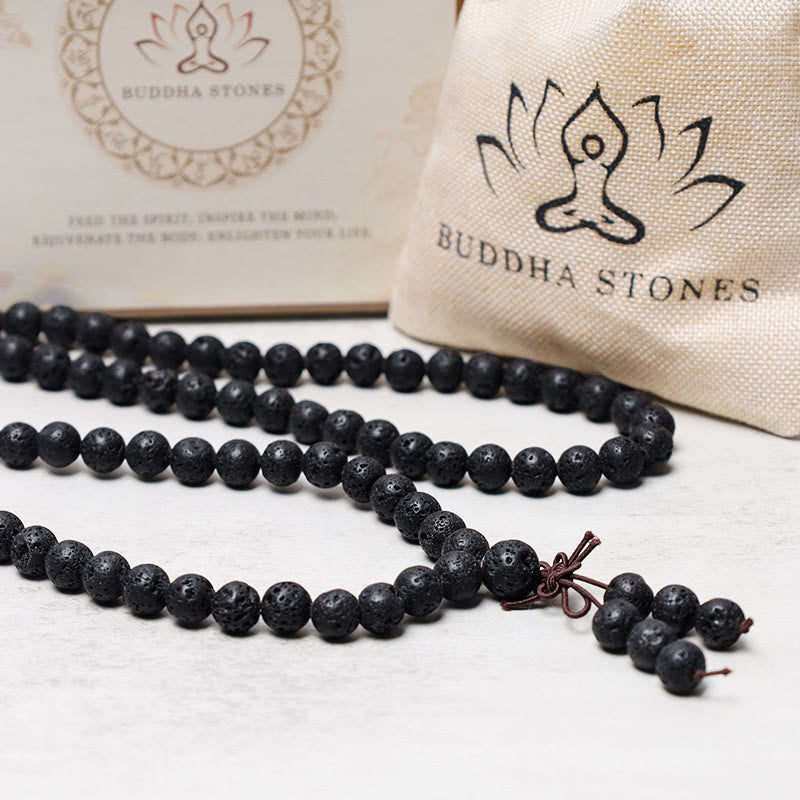 KarmaRipple's 108 Authentic Lava Rock Beadwork Prayer Mala Bracelet Pendant p5