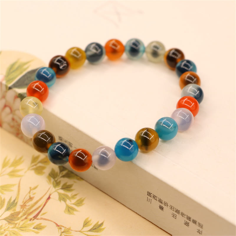 KarmaRipple's Colorful Candy Agate Balancing Strength Bead Bracelet p6