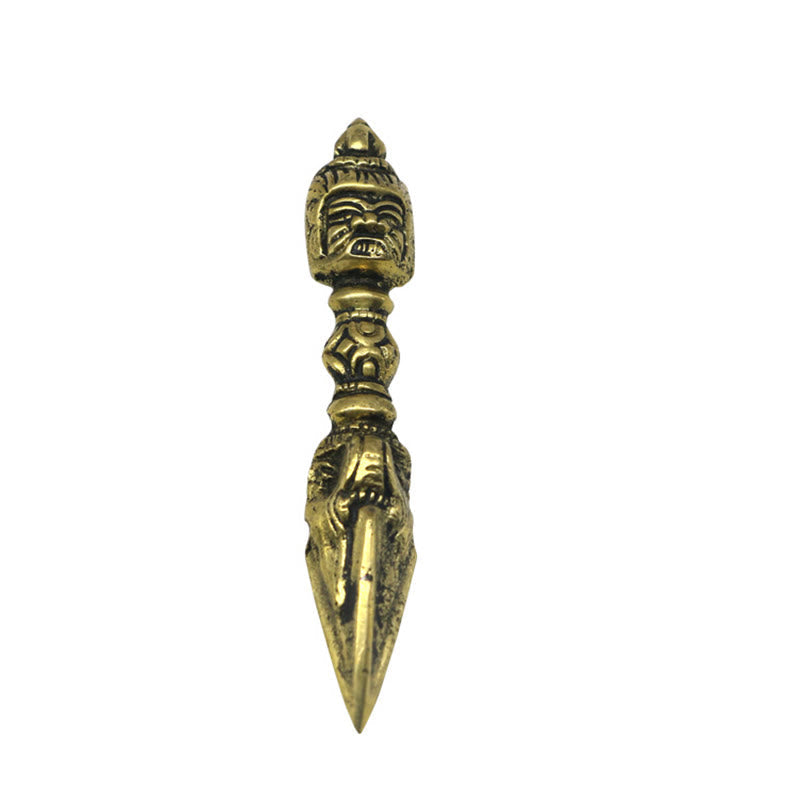 KarmaRipple's Handmade Nepal Small Vajra Dorje Engraved Enlightenment Bronze Decoration p9