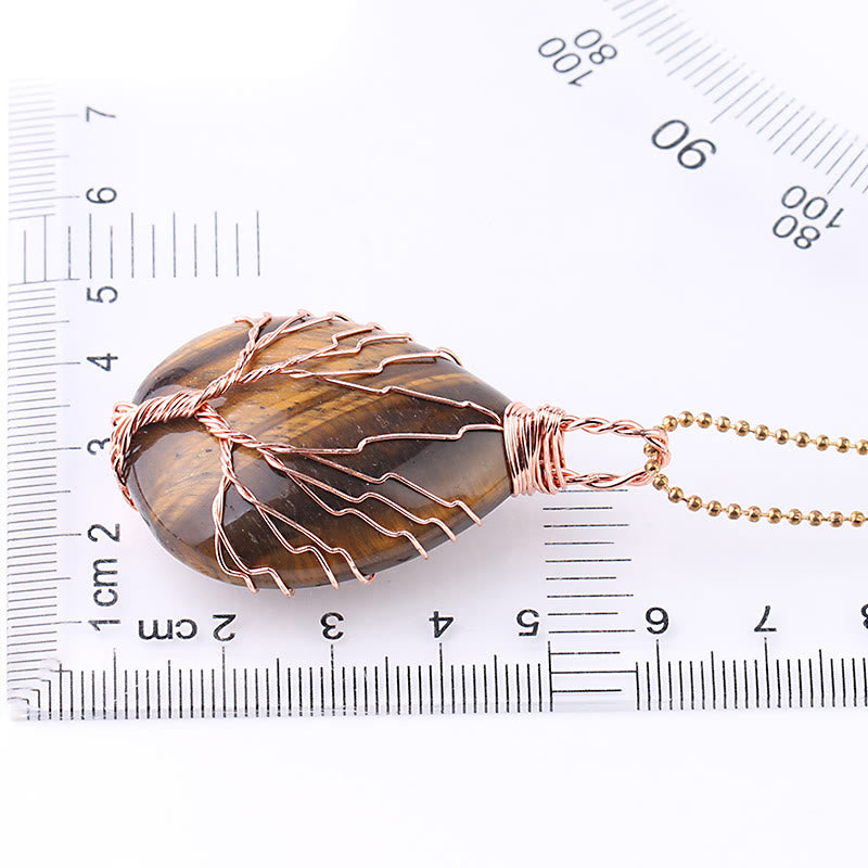 KarmaRipple's Authentic Quartz Gemstone Tree Of Life Balancing Energy Pendant Necklace p26