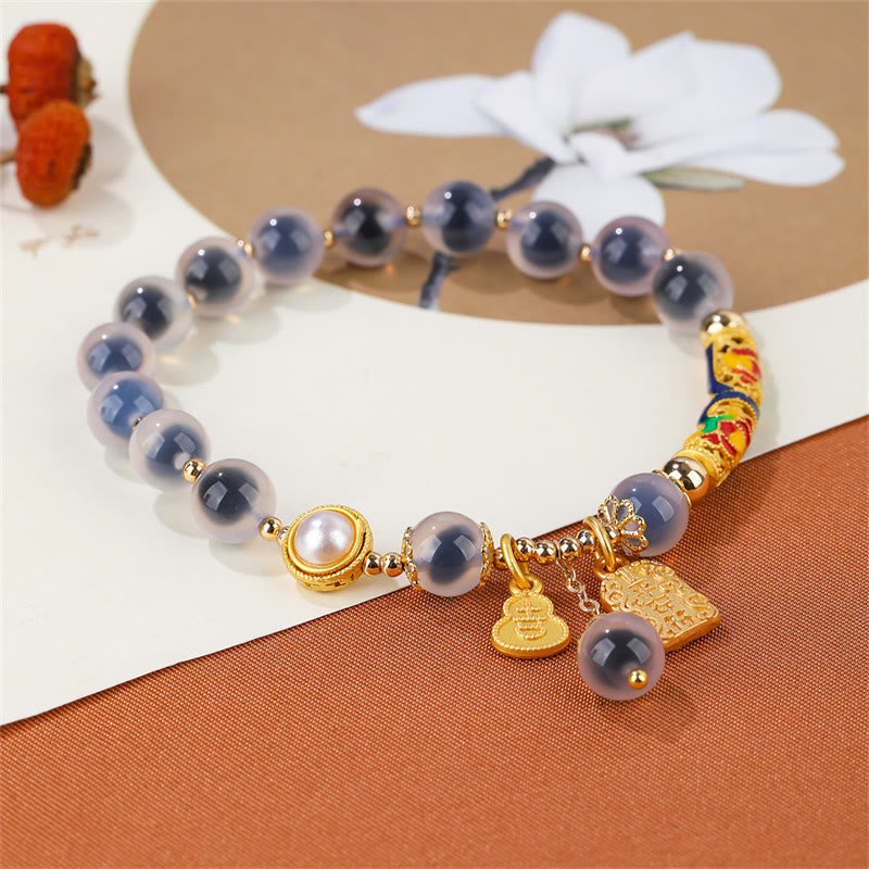 KarmaRipple's Authentic Blue Candy Agate Amulet Strength Bracelet p5