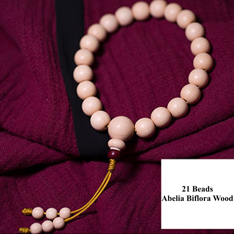 KarmaRipple's Authentic Abelia Biflora Wood Blessing Wrist Mala p10