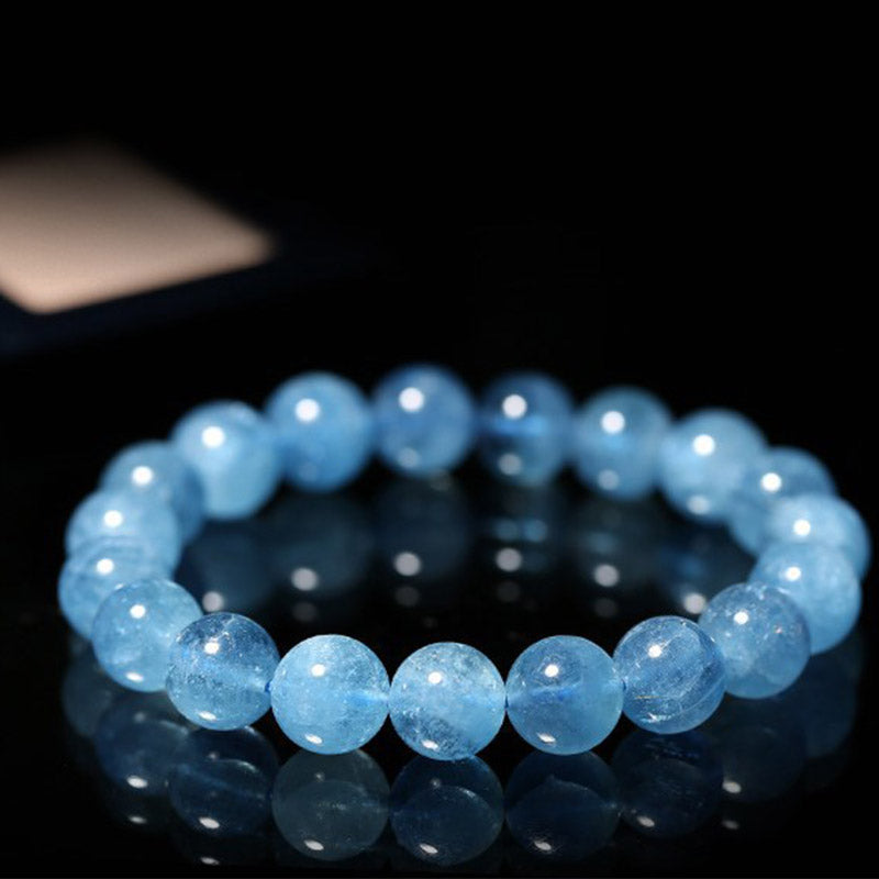 KarmaRipple's Buddhastoneshop Aquamarine Beadwork Peace Balancing Bracelet p3