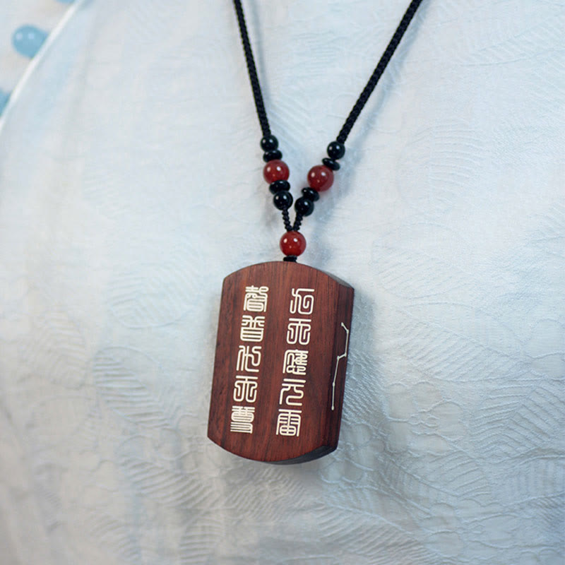 KarmaRipple's 999 Sterling Silver Ebony Wood Red Sandalwood Yin Yang Bagua Balance Pendant Necklace p13