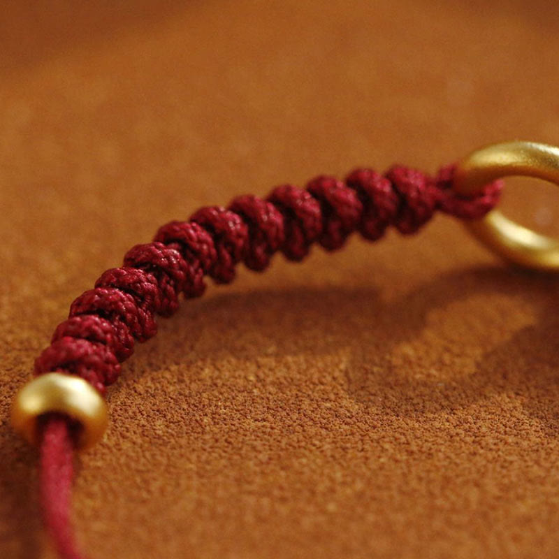 KarmaRipple's Alloy Peace Buckle Fortune Red String Bracelet p9