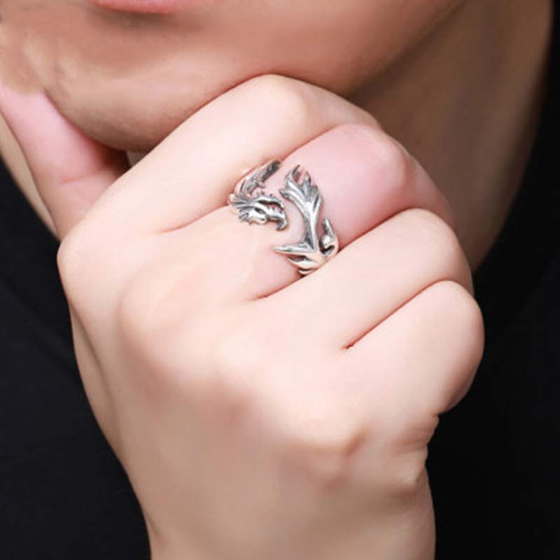 KarmaRipple's Dragon Pattern Protection Strength Adjustable Ring p4