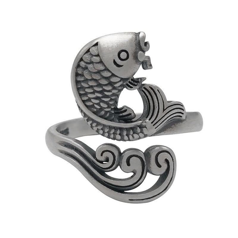 KarmaRipple's 925 Sterling Silver Koi Fish Water Ripple Fortune Wealth Ring p15