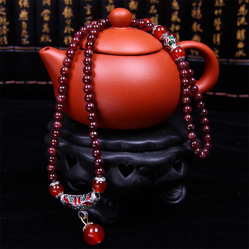 KarmaRipple's Authentic Garnet Red Agate Blessing Balancing Bracelet Pendant Necklace p4