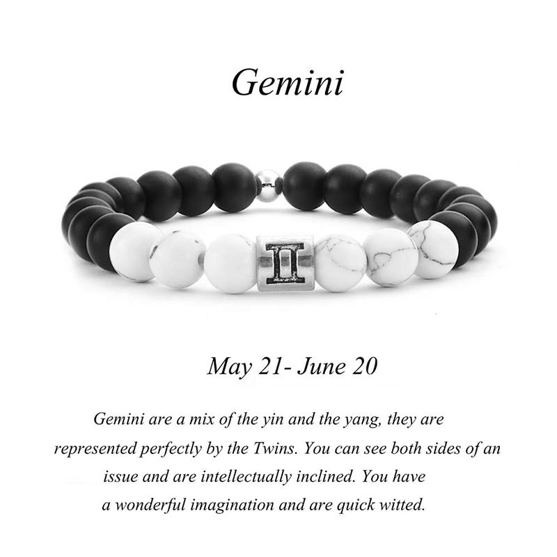 KarmaRipple's 12 Constellations of the Zodiac Authentic Frosted Stone Ivory Turquoise Bead Fortune Bracelet p31