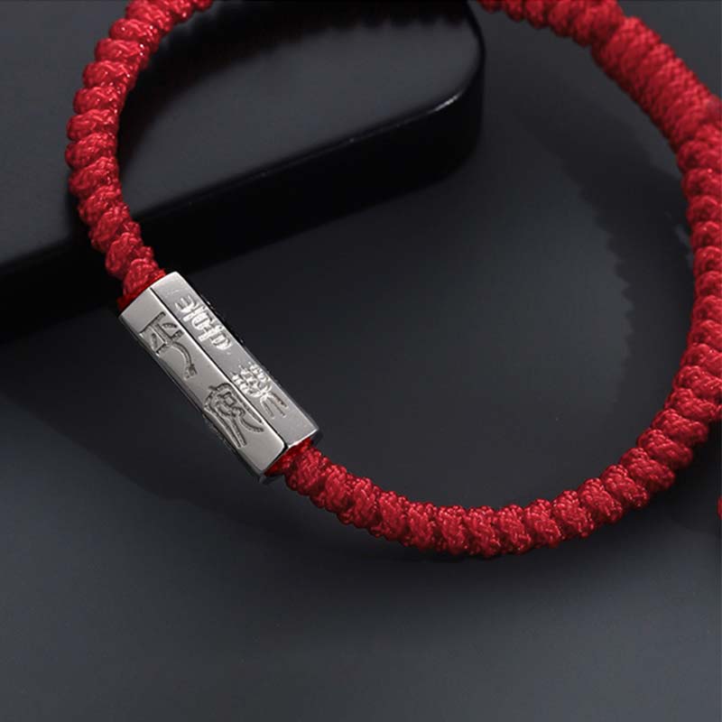 KarmaRipple's 925 Sterling Silver Letter Engraving Blessing String Bracelet p8