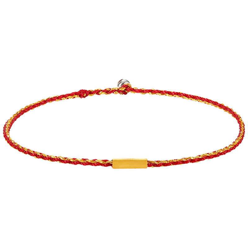 KarmaRipple's 999 Gold Bead Handmade Four Thread Wishful Knots Woven Protection Bracelet p13