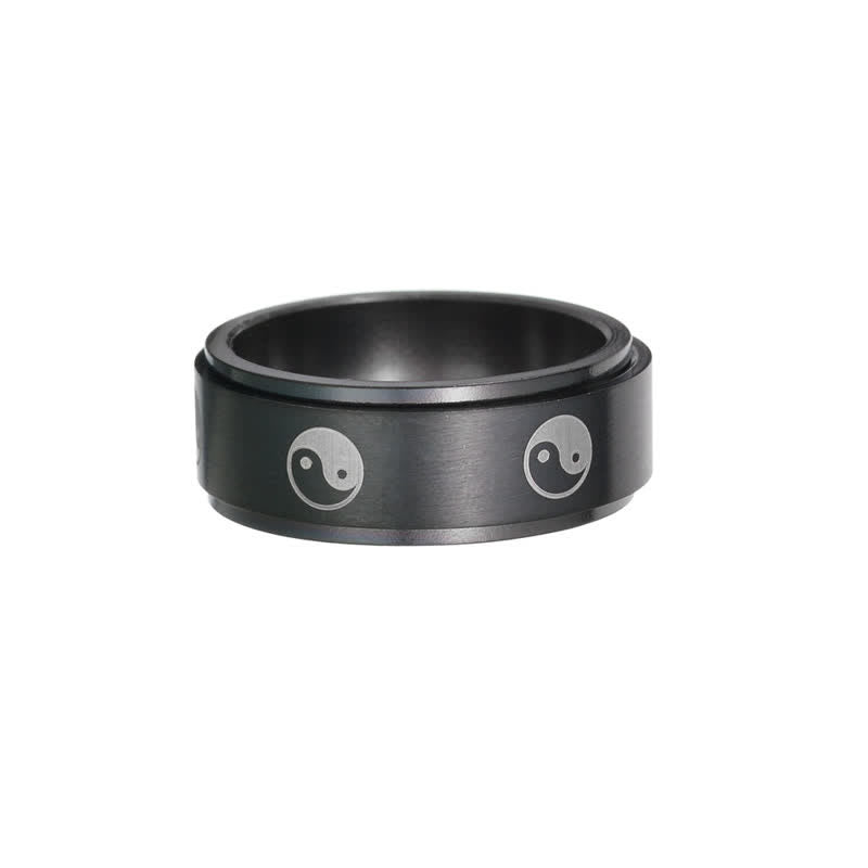 KarmaRipple's Yin Yang Titanium Steel Balance Rotatable Ring p9