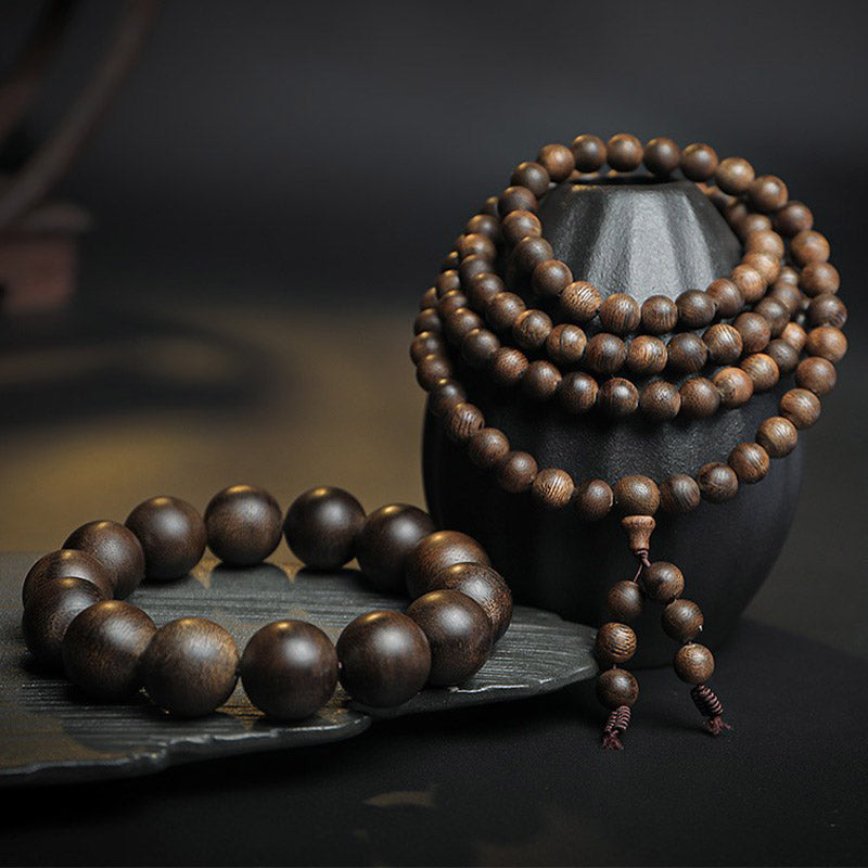 KarmaRipple's 108 Mala Beadwork Agarwood Peace Strength Calm Bracelet p14