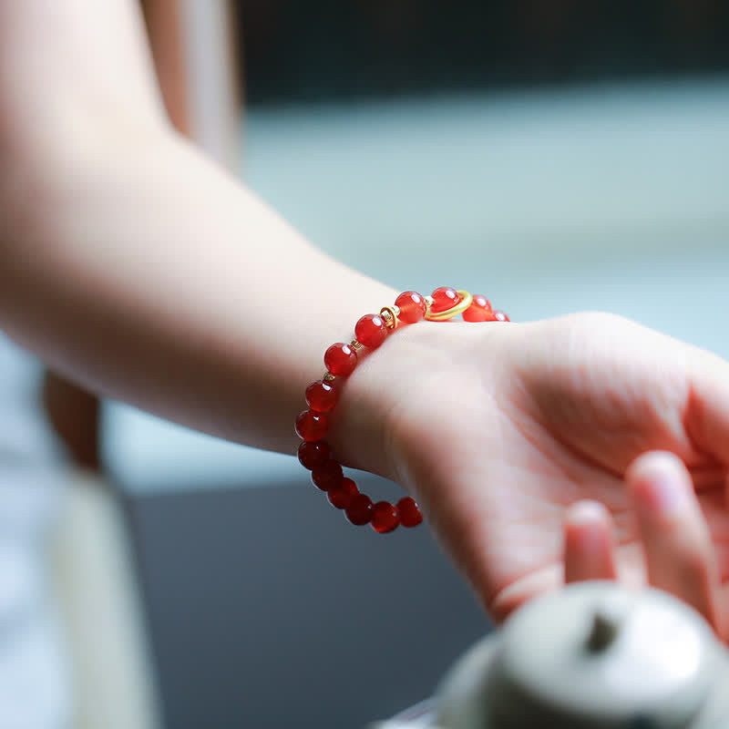 KarmaRipple's Authentic Red Agate Blessing Letter Confidence Bracelet p6