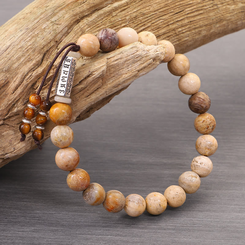 KarmaRipple's Weathered Stone Om Mani Padme Hum Strengthen Bracelet p1