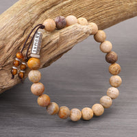 KarmaRipple's Weathered Stone Om Mani Padme Hum Strengthen Bracelet