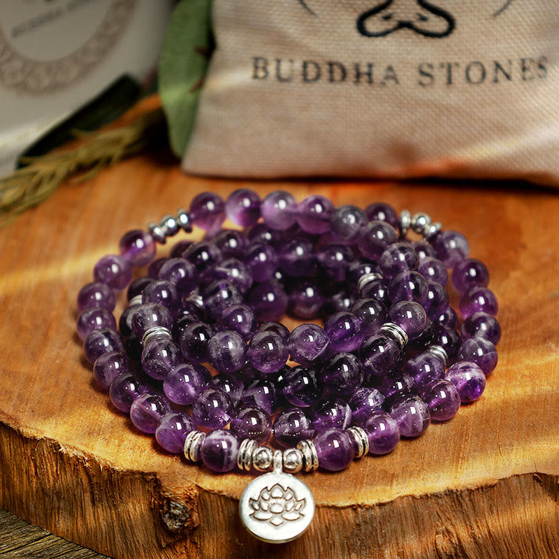 KarmaRipple's Authentic Amethyst Purification Mala Bracelet p6