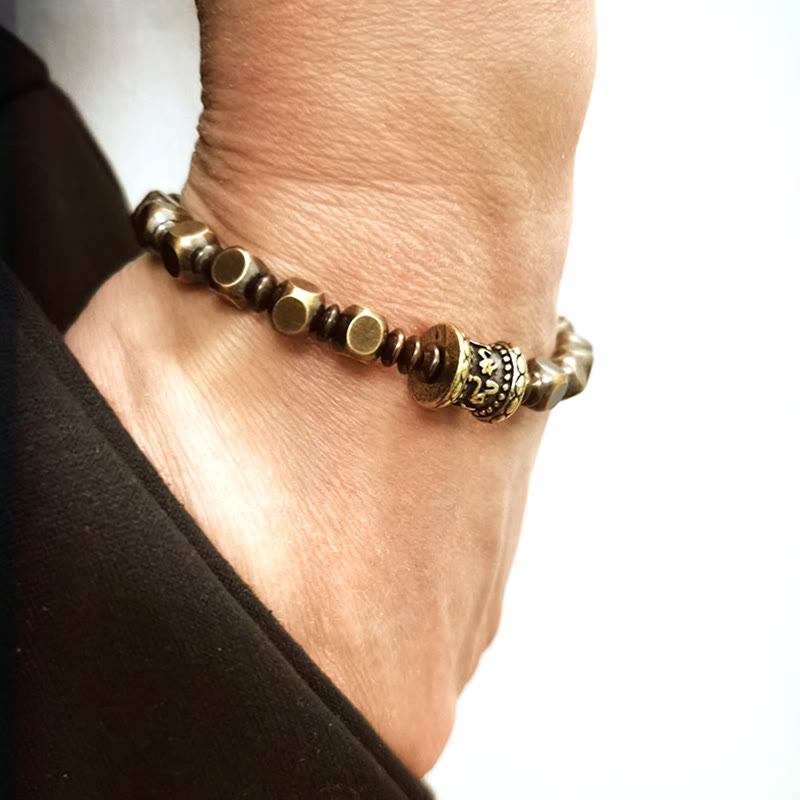 KarmaRipple's Tibetan Om Mani Padme Hum Carved Bronze Brass Amulet Focus Bracelet p15