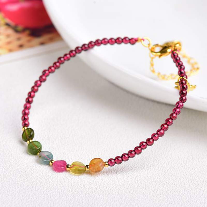 KarmaRipple's Garnet Tourmaline Butterfly Protection Bracelet Anklet p2